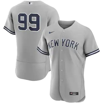 mens nike aaron judge gray new york yankees road authentic 
